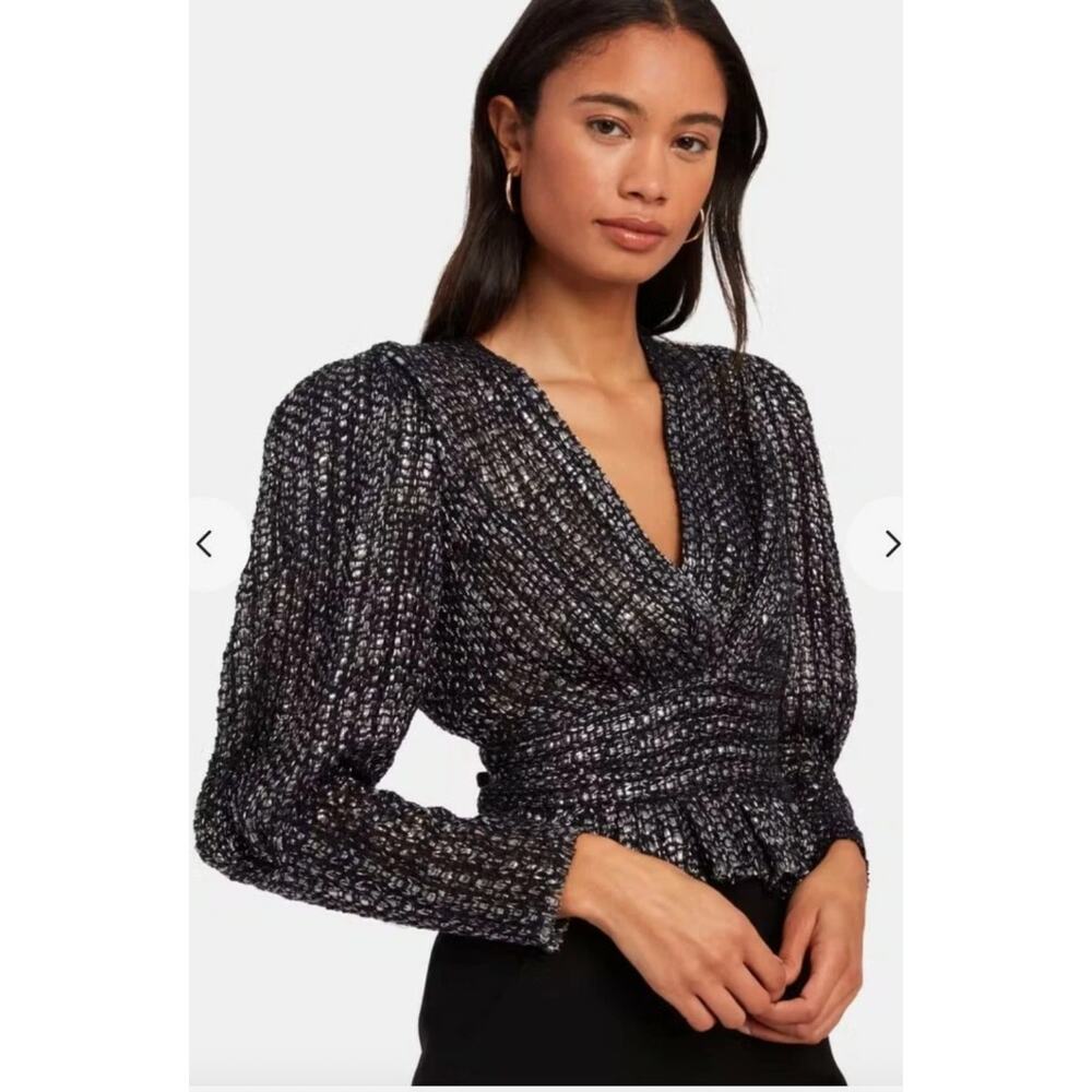 IRO Paris Uptown Open Front Fringe Blouse Knit‎ Size 34FR US Size 2 MSRP $615